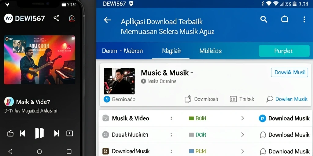 Tampilan antarmuka DEWI567 dengan fitur Download Musik yang menarik.