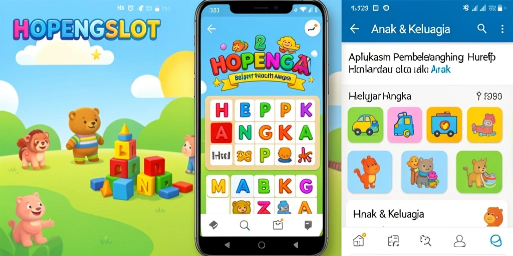 Antarmuka HOPENGSLOT dengan karakter lucu dan warna cerah untuk belajar.