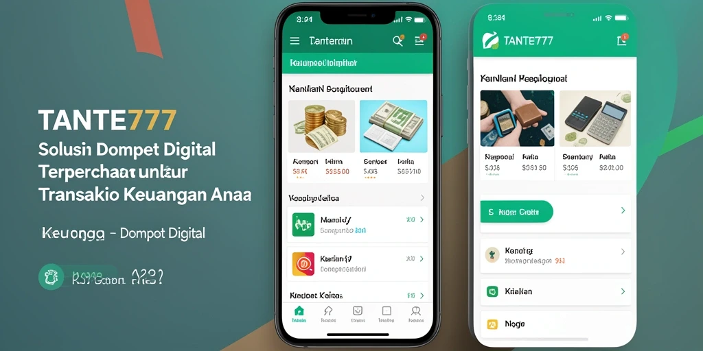 Antarmuka TANTE777 yang sederhana dan fungsional untuk Dompet Digital.