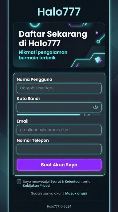 Registrasi Akun Baru halo777 untuk Pengguna Android